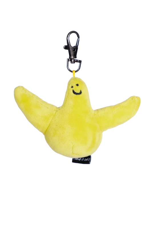 YELLOW WII BASIC ANGEL STUFFED TOY KEYCHAIN