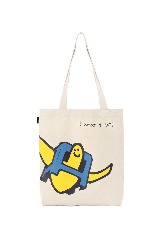 BEIGE WII ANGEL STOOL CANVAS TOTE BAG