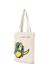BEIGE WII ANGEL STOOL CANVAS TOTE BAG
