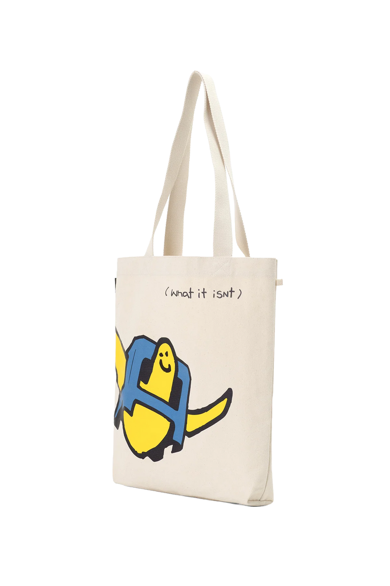 BEIGE WII ANGEL STOOL CANVAS TOTE BAG