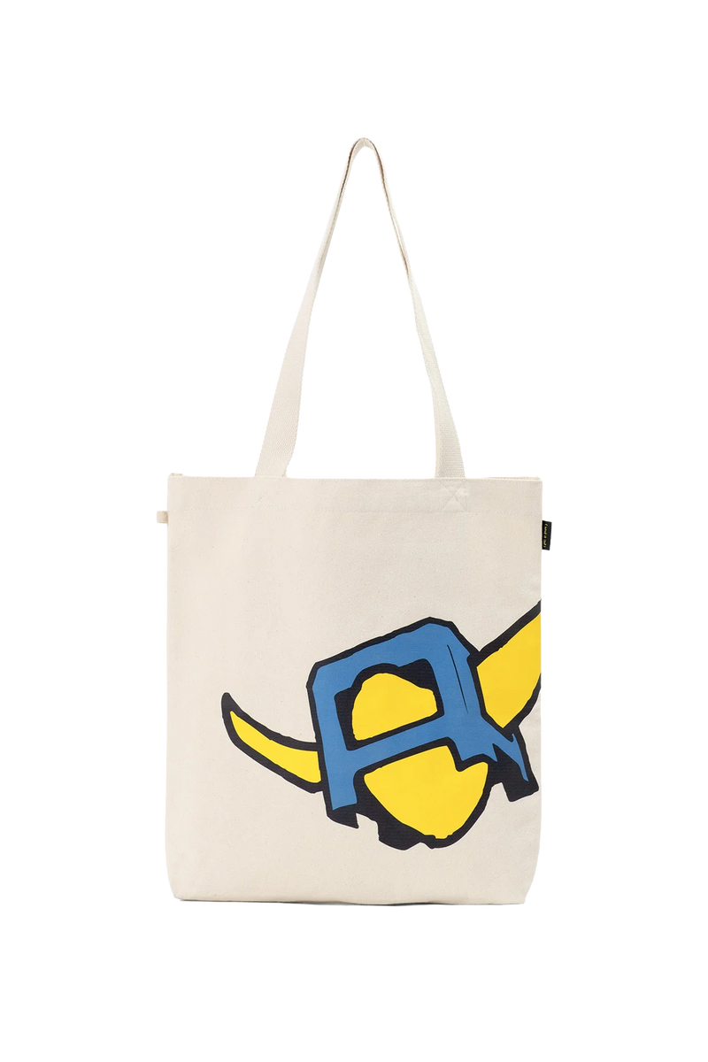 BEIGE WII ANGEL STOOL CANVAS TOTE BAG