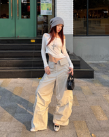 GRAY GLEAMURE PARACHUTE PANTS