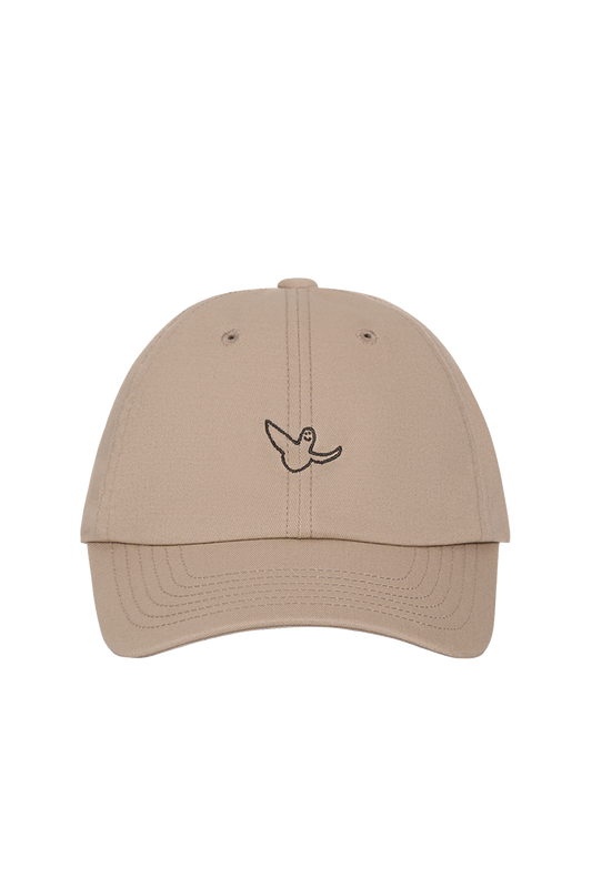 DARK BEIGE ANGEL EMBROIDERY COTTON WII CAP