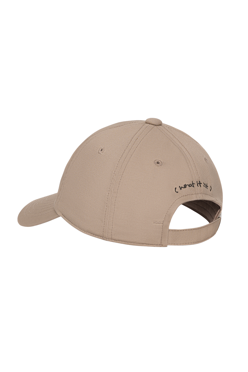 DARK BEIGE ANGEL EMBROIDERY COTTON WII CAP