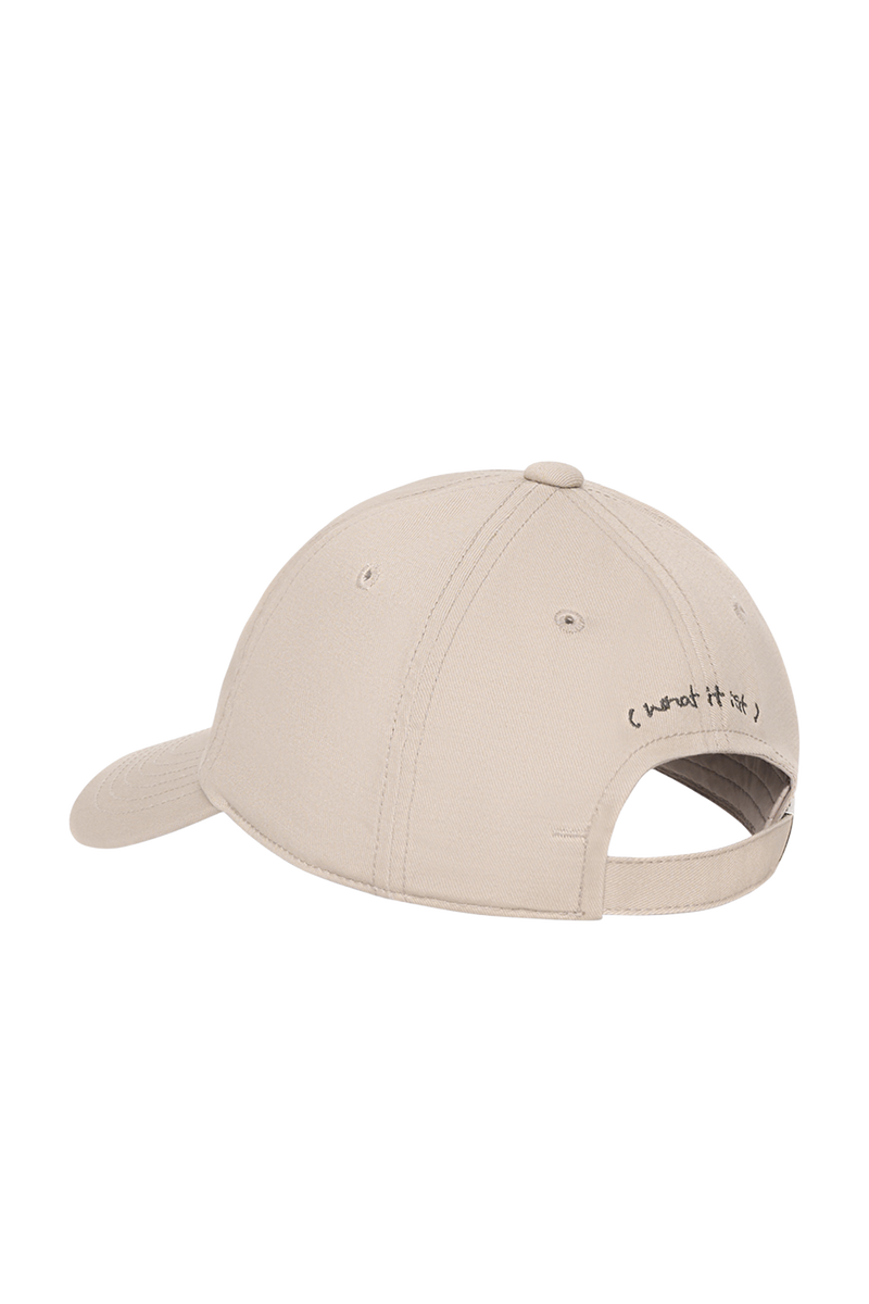 BEIGE ANGEL EMBROIDERY COTTON WII CAP