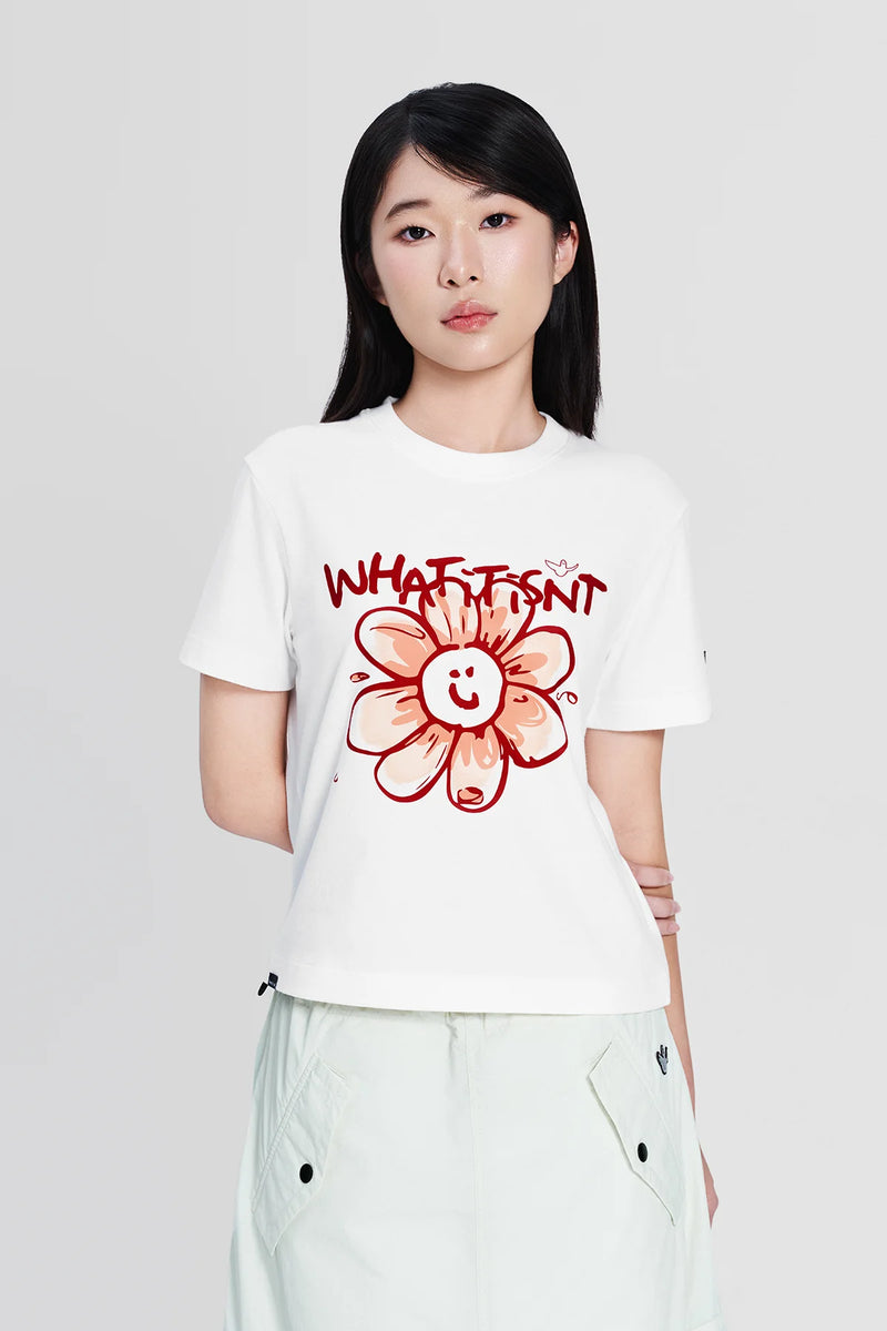 OFF WHITE WII DAISY COTTON BABY TEE