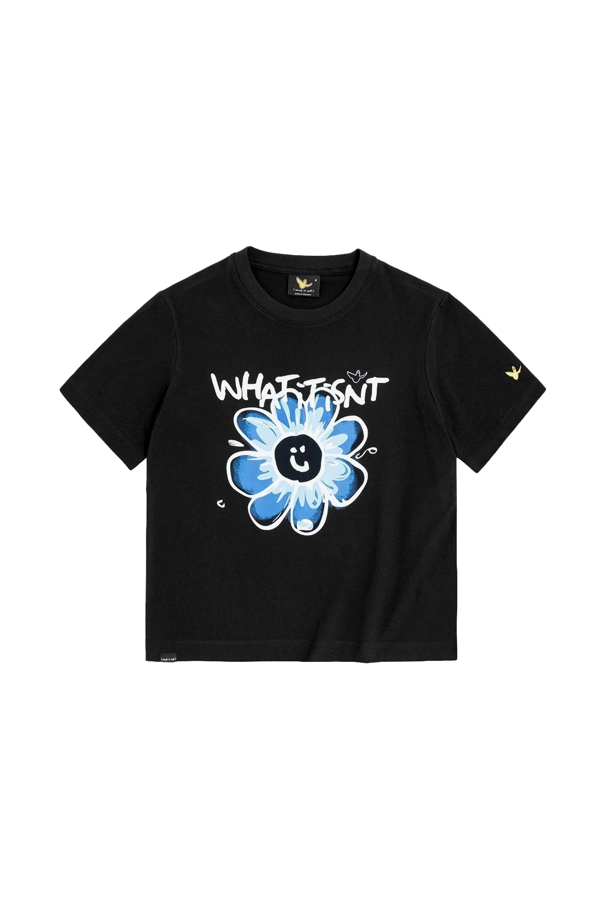 BLACK WII DAISY COTTON BABY TEE
