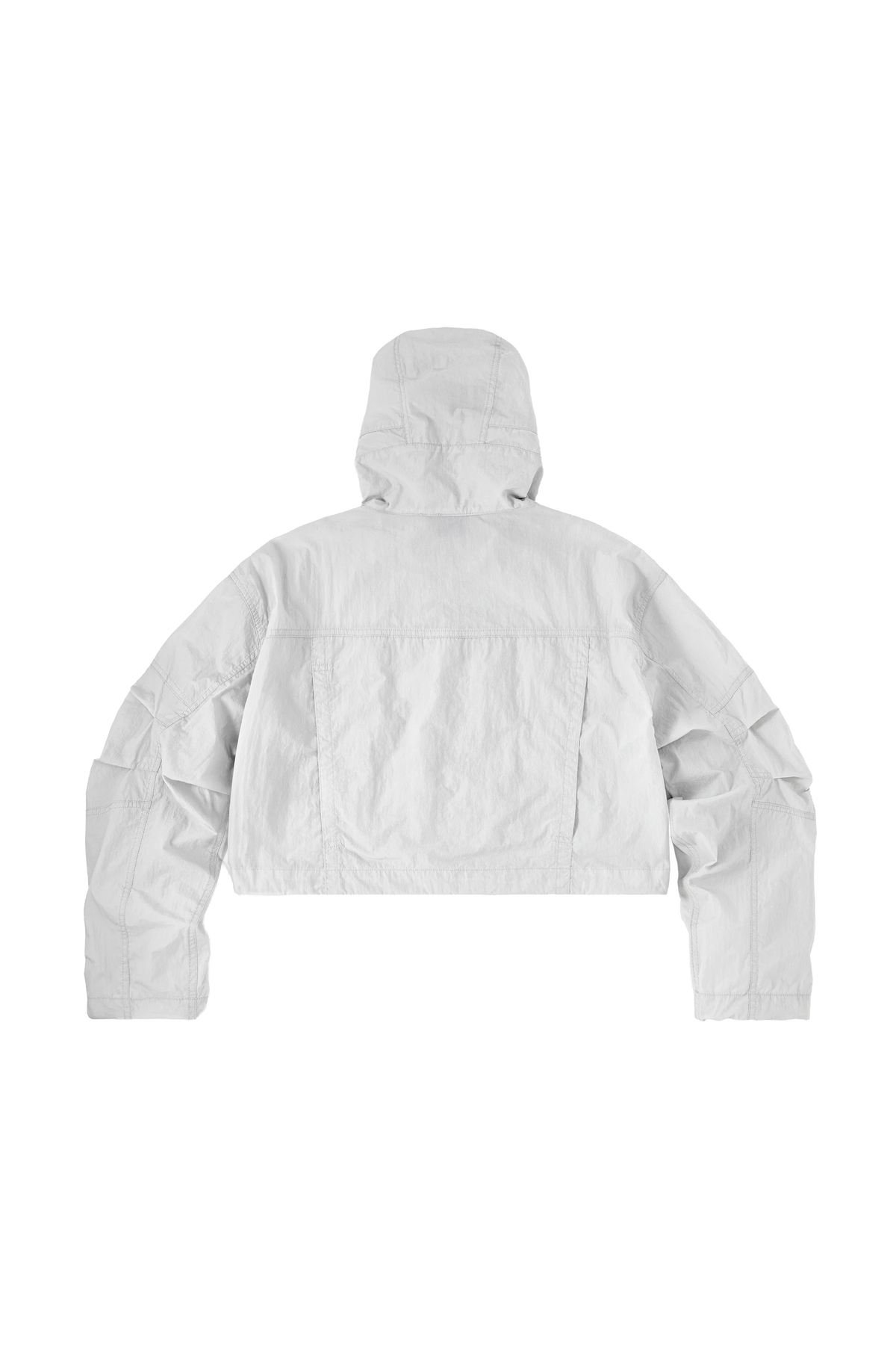LIGHT GRAY WII POLYAMIDE HOOD ZIPPER CROPTOP JACKET