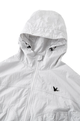LIGHT GRAY WII POLYAMIDE HOOD ZIPPER CROPTOP JACKET