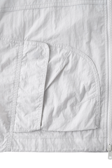 LIGHT GRAY WII POLYAMIDE HOOD ZIPPER CROPTOP JACKET