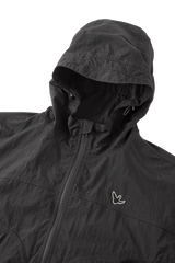 BLACK WII POLYAMIDE HOOD ZIPPER CROPTOP JACKET