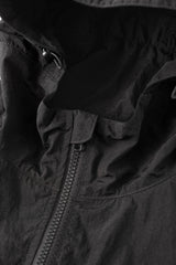 BLACK WII POLYAMIDE HOOD ZIPPER CROPTOP JACKET
