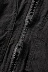 BLACK WII POLYAMIDE HOOD ZIPPER CROPTOP JACKET