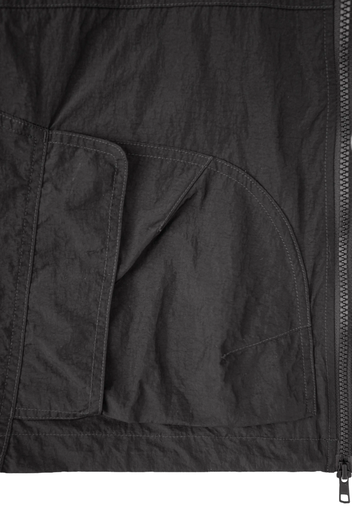 BLACK WII POLYAMIDE HOOD ZIPPER CROPTOP JACKET