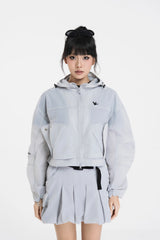 LIGHT GRAY WII POLYAMIDE PUFFY CARGO MINI SKIRT
