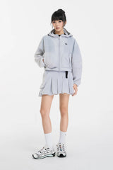 LIGHT GRAY WII POLYAMIDE PUFFY CARGO MINI SKIRT