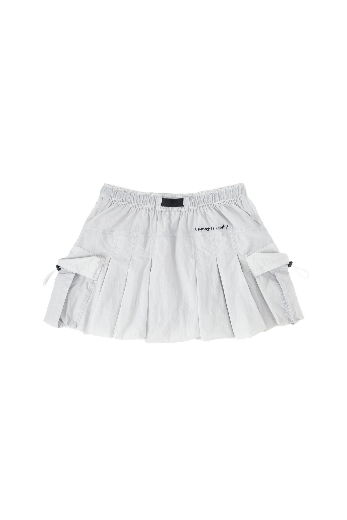 LIGHT GRAY WII POLYAMIDE PUFFY CARGO MINI SKIRT