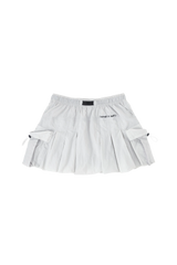 LIGHT GRAY WII POLYAMIDE PUFFY CARGO MINI SKIRT