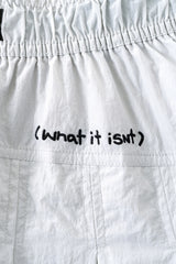 LIGHT GRAY WII POLYAMIDE PUFFY CARGO MINI SKIRT