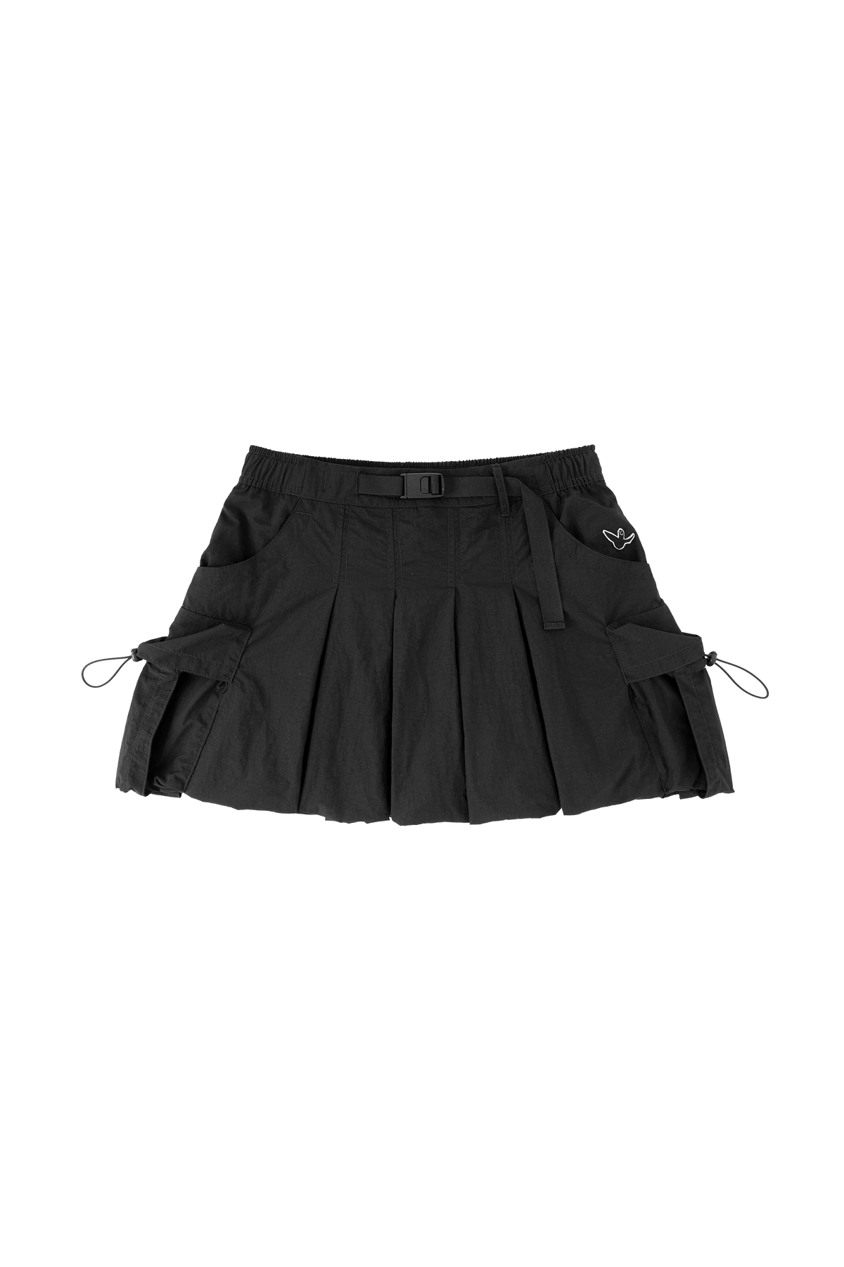 BLACK WII WII POLYAMIDE PUFFY CARGO MINI SKIRT