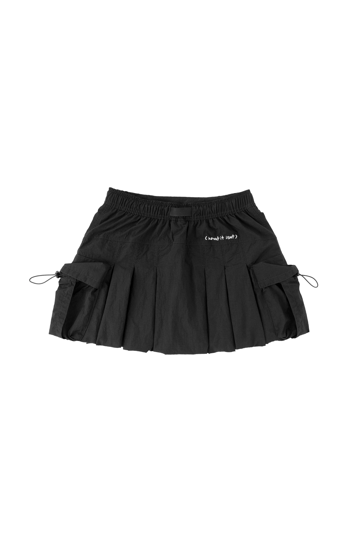 BLACK WII WII POLYAMIDE PUFFY CARGO MINI SKIRT