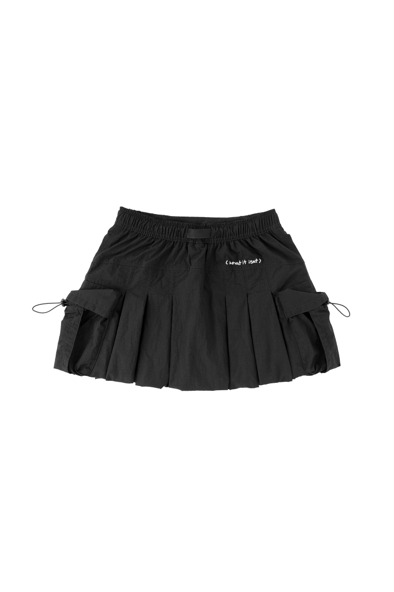 BLACK WII WII POLYAMIDE PUFFY CARGO MINI SKIRT
