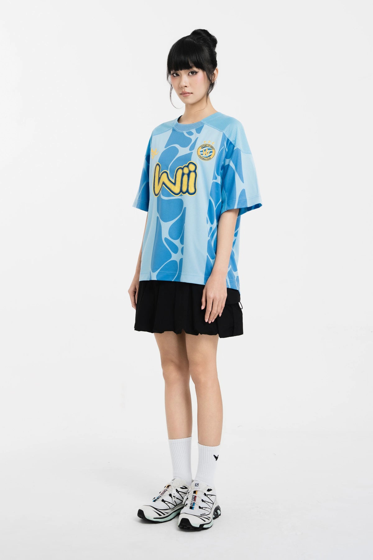 BLACK WII WII POLYAMIDE PUFFY CARGO MINI SKIRT