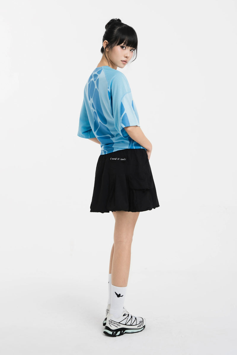 BLACK WII WII POLYAMIDE PUFFY CARGO MINI SKIRT