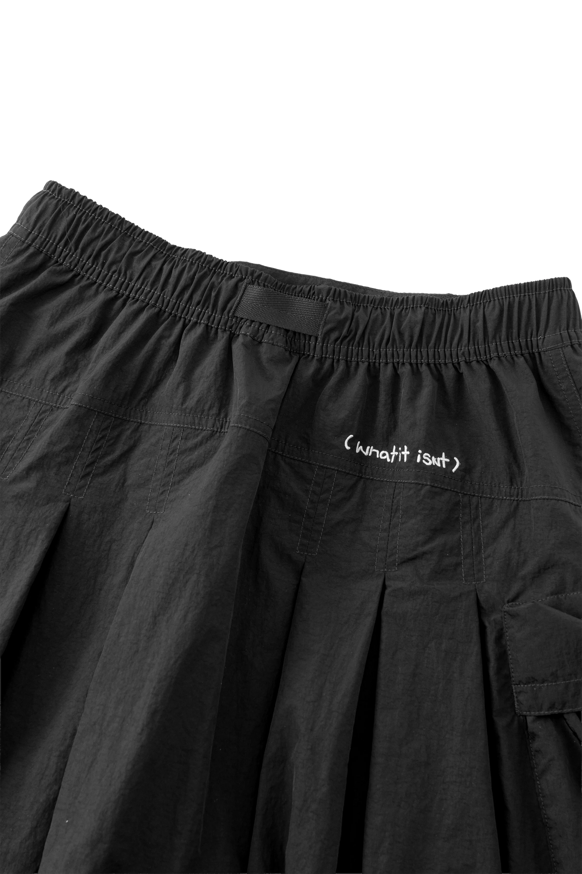 BLACK WII WII POLYAMIDE PUFFY CARGO MINI SKIRT