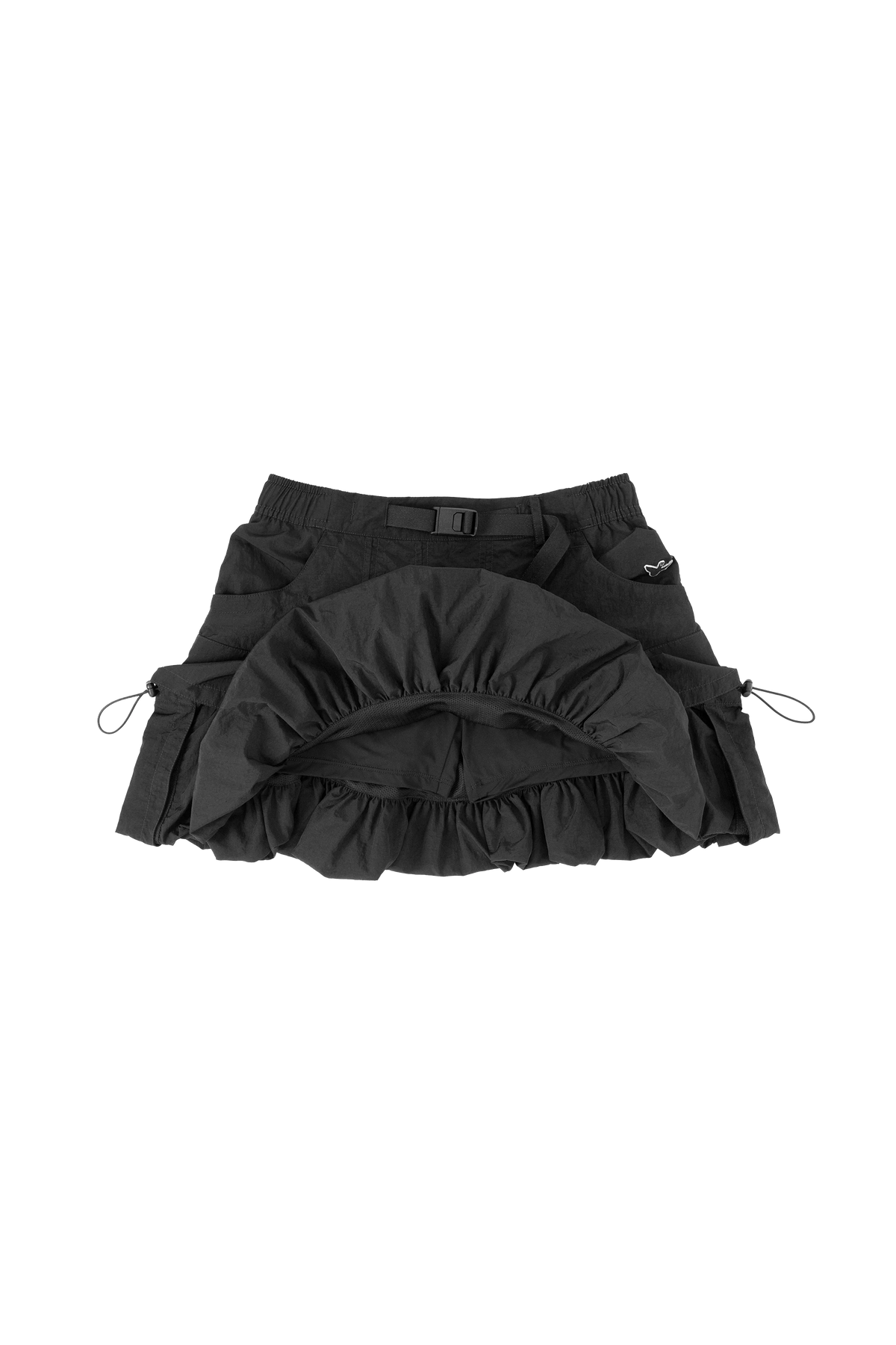 BLACK WII WII POLYAMIDE PUFFY CARGO MINI SKIRT