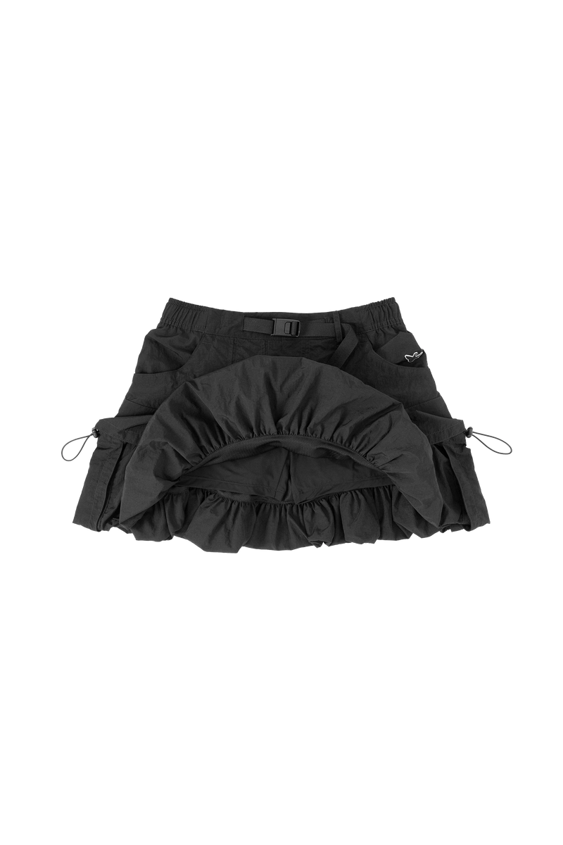 BLACK WII WII POLYAMIDE PUFFY CARGO MINI SKIRT