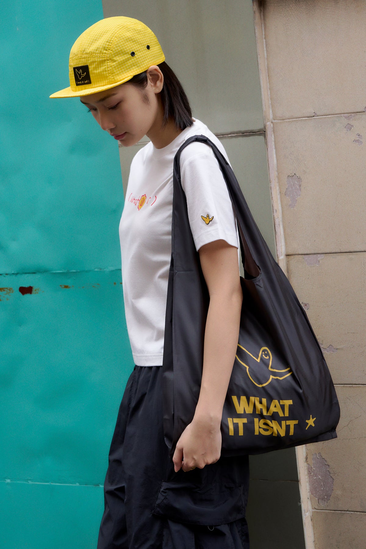 YELLOW 5-PANEL POLYAMIDE RIPSTOP CAP
