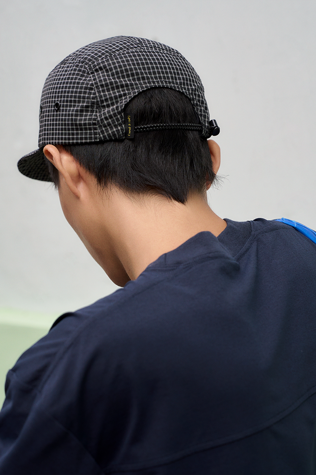BLACK 5-PANEL POLYAMIDE RIPSTOP CAP