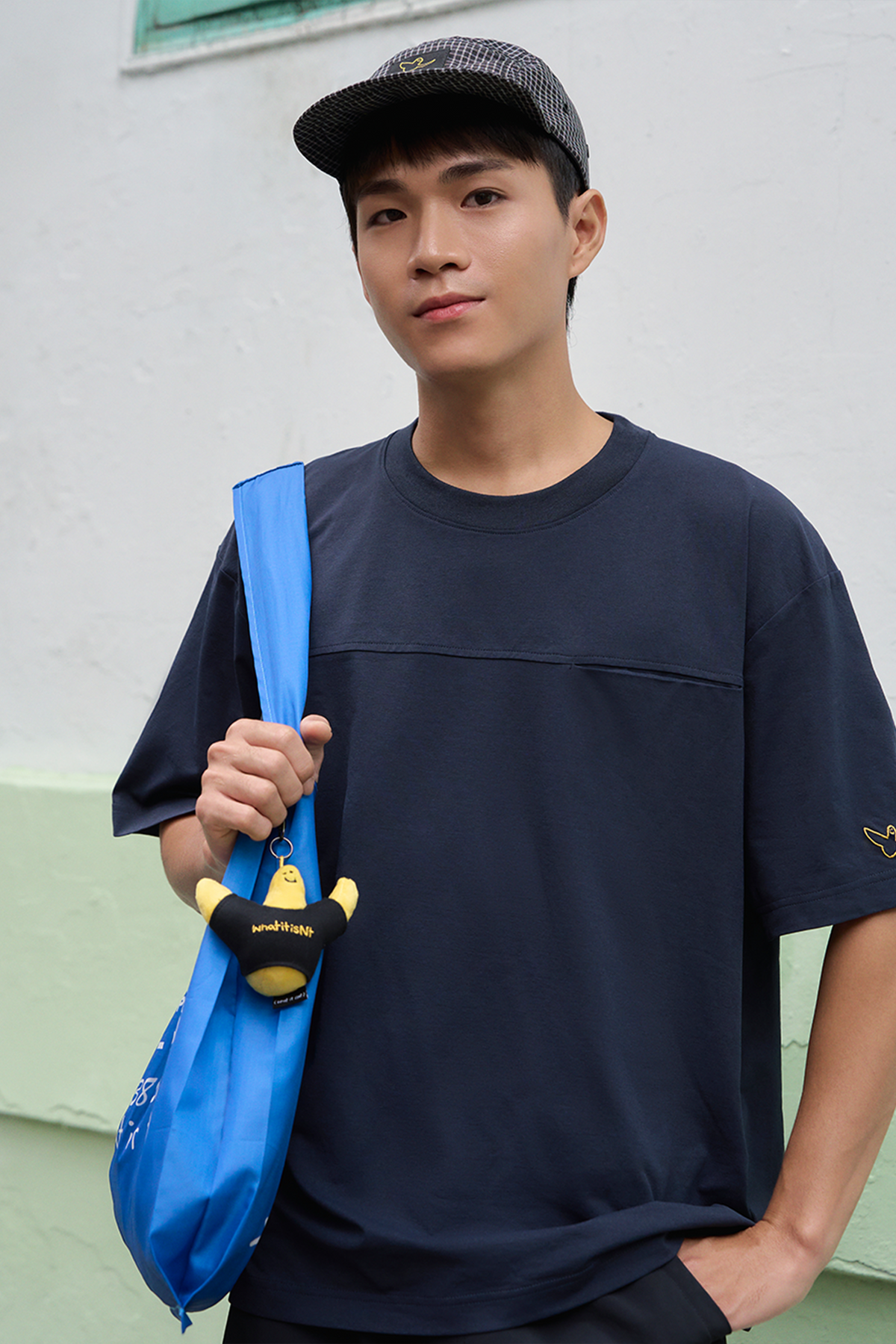 BLACK 5-PANEL POLYAMIDE RIPSTOP CAP