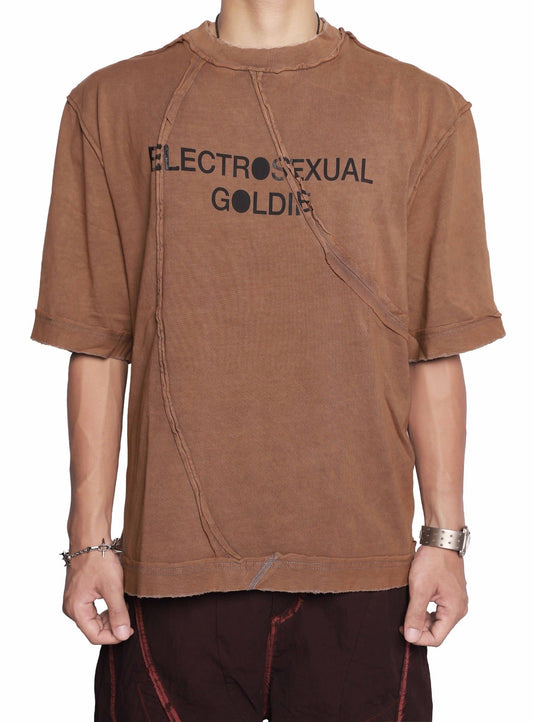 BROWN ELECTRO WASHED TSHIRT