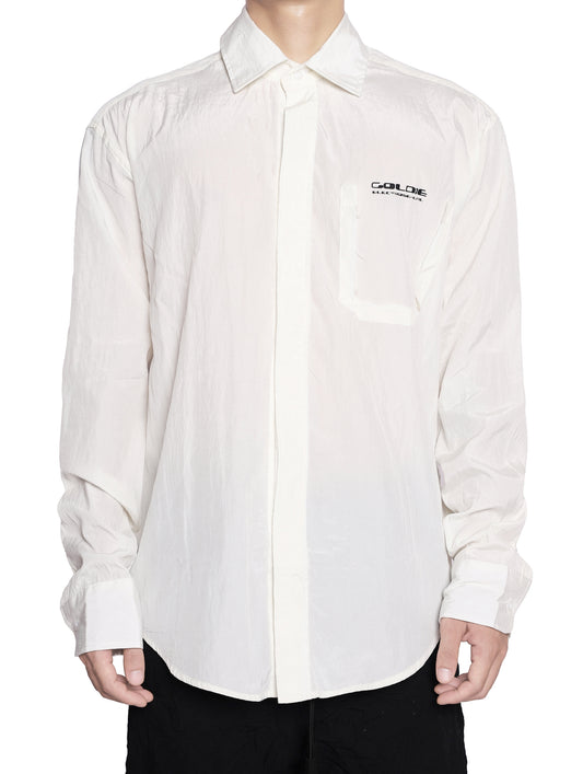 WHITE CUPRO LONG SHIRT
