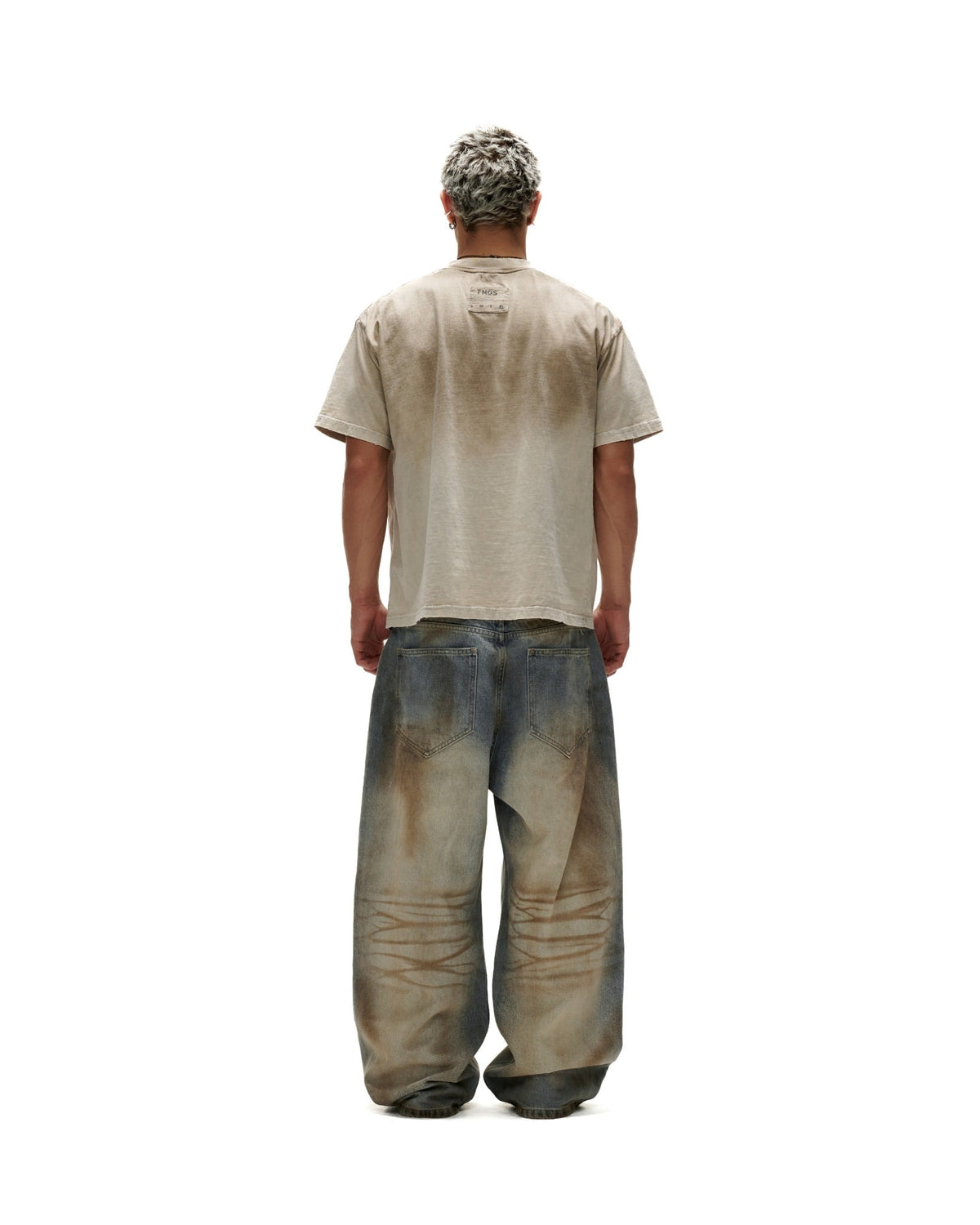 "FNOS" WASHED PRINTED TEE TWG39 - DIRTY BEIGE