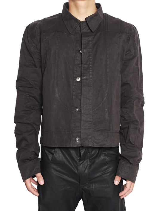 WAXED GREY ORIGAMI TRUCKER JACKET