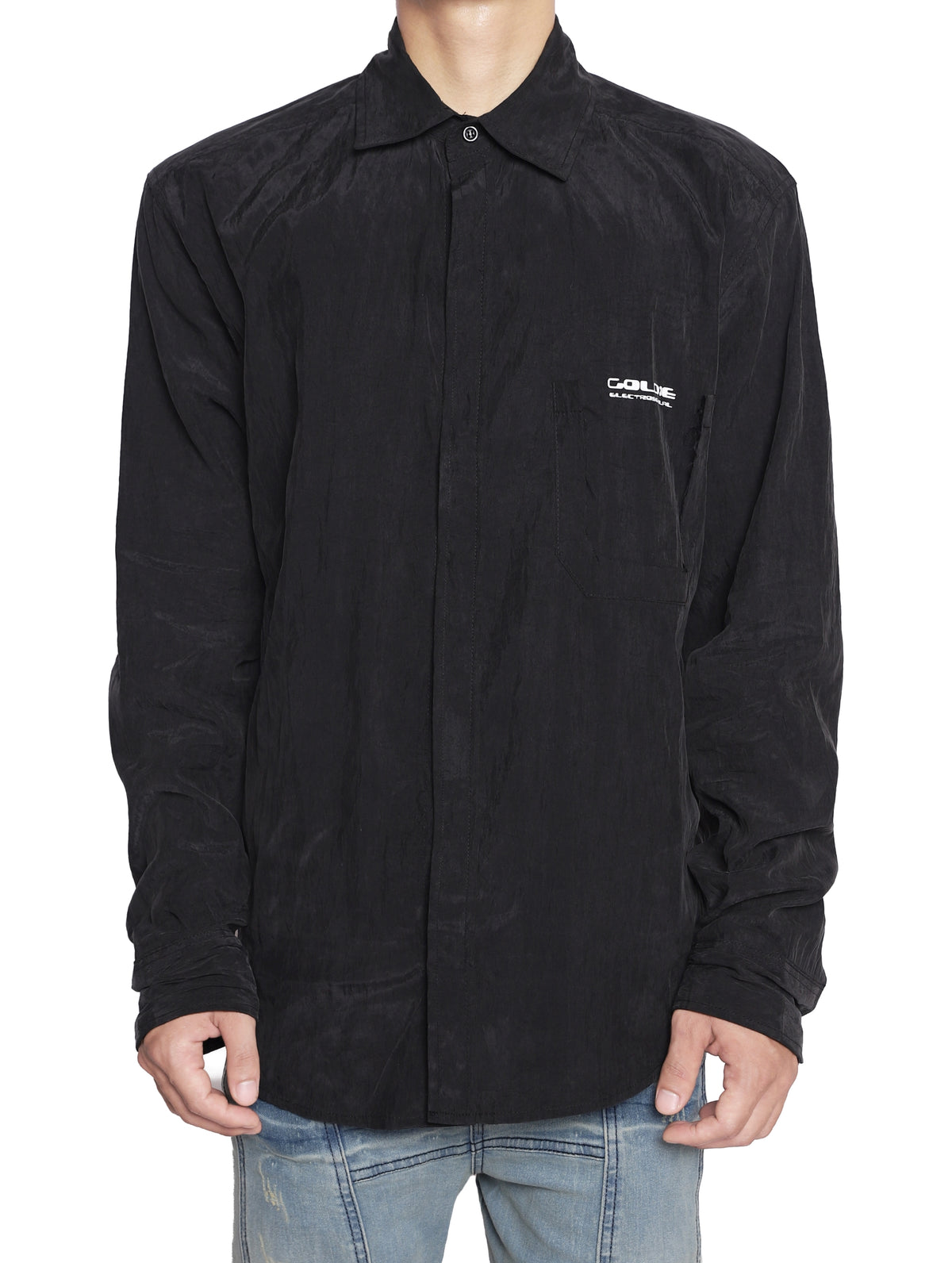 BLACK CUPRO LONG SHIRT