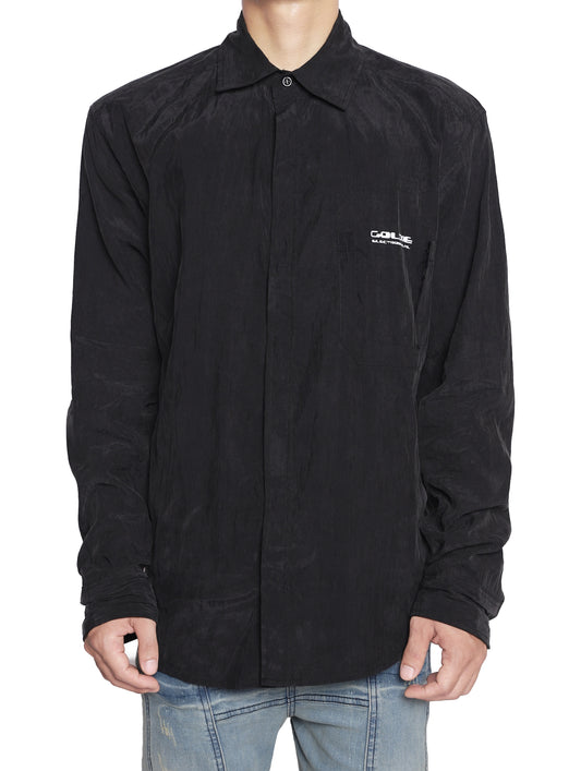 BLACK CUPRO LONG SHIRT