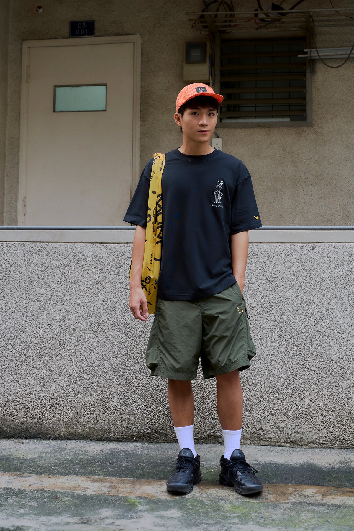 ORANGE 5-PANEL POLYAMIDE RIPSTOP CAP