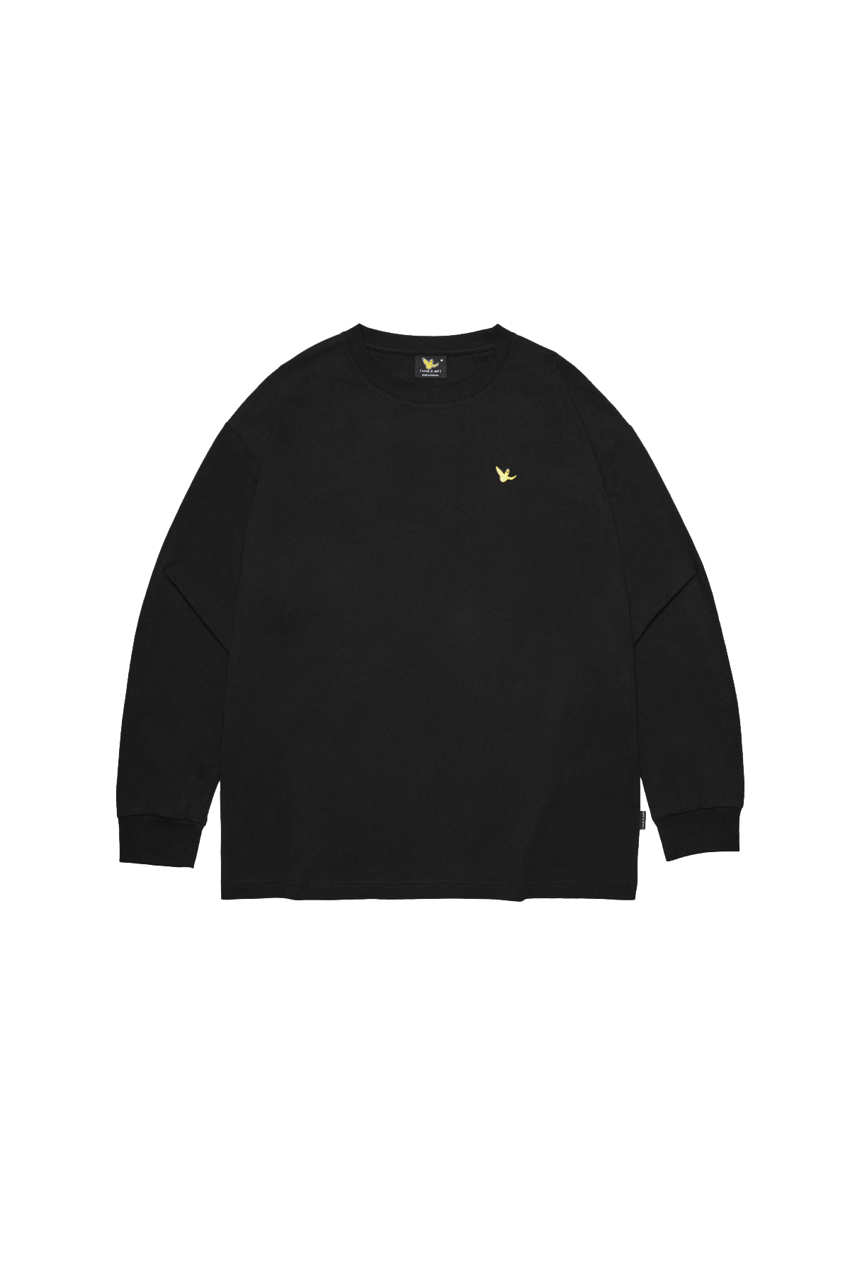 BLACK WII BASIC ANGEL LONG SLEEVE COTTON TEE