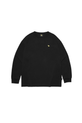 BLACK WII BASIC ANGEL LONG SLEEVE COTTON TEE