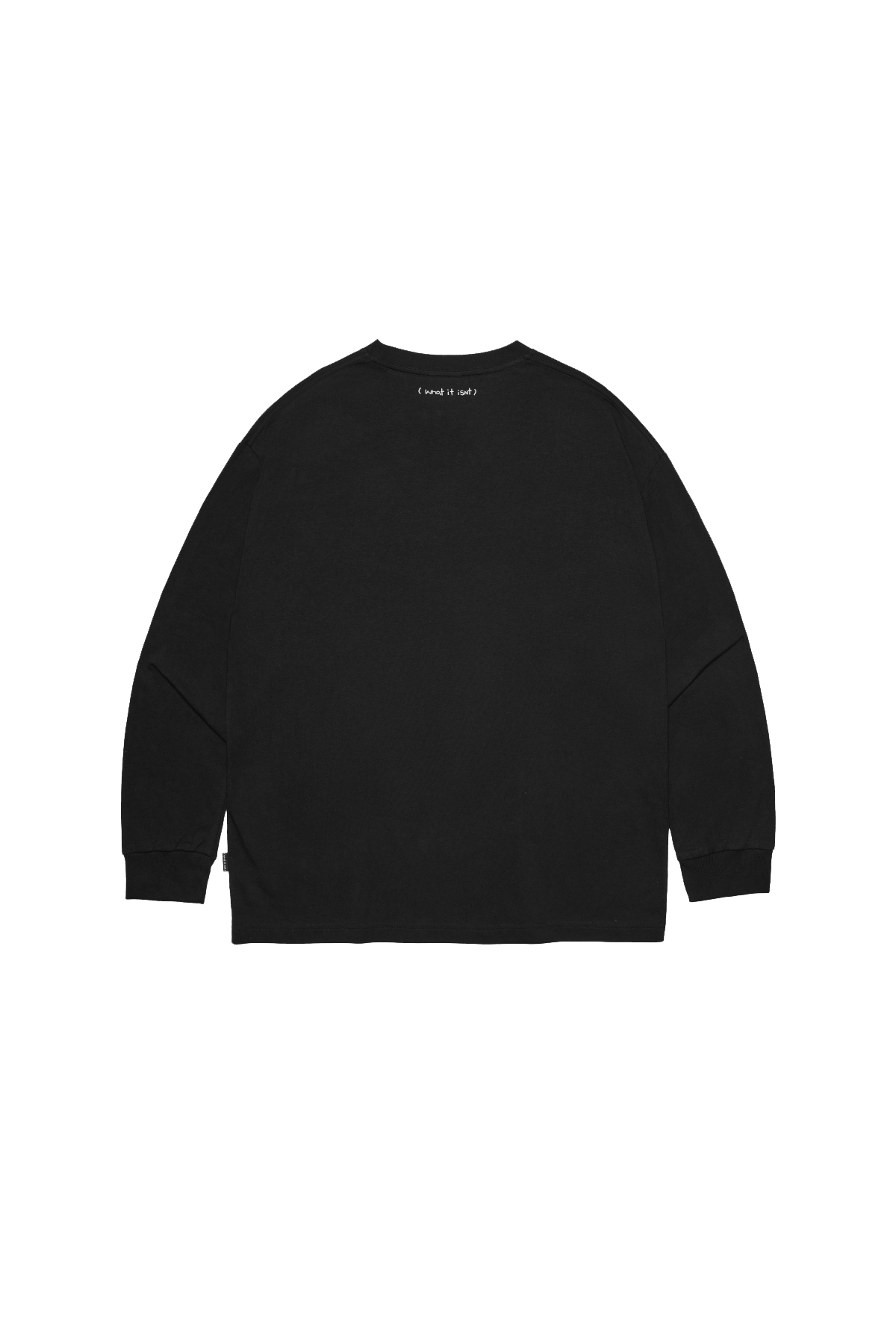 BLACK WII BASIC ANGEL LONG SLEEVE COTTON TEE
