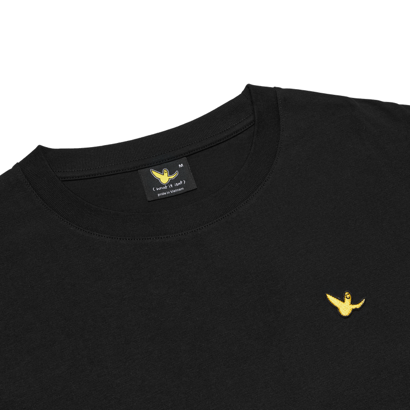 BLACK WII BASIC ANGEL LONG SLEEVE COTTON TEE
