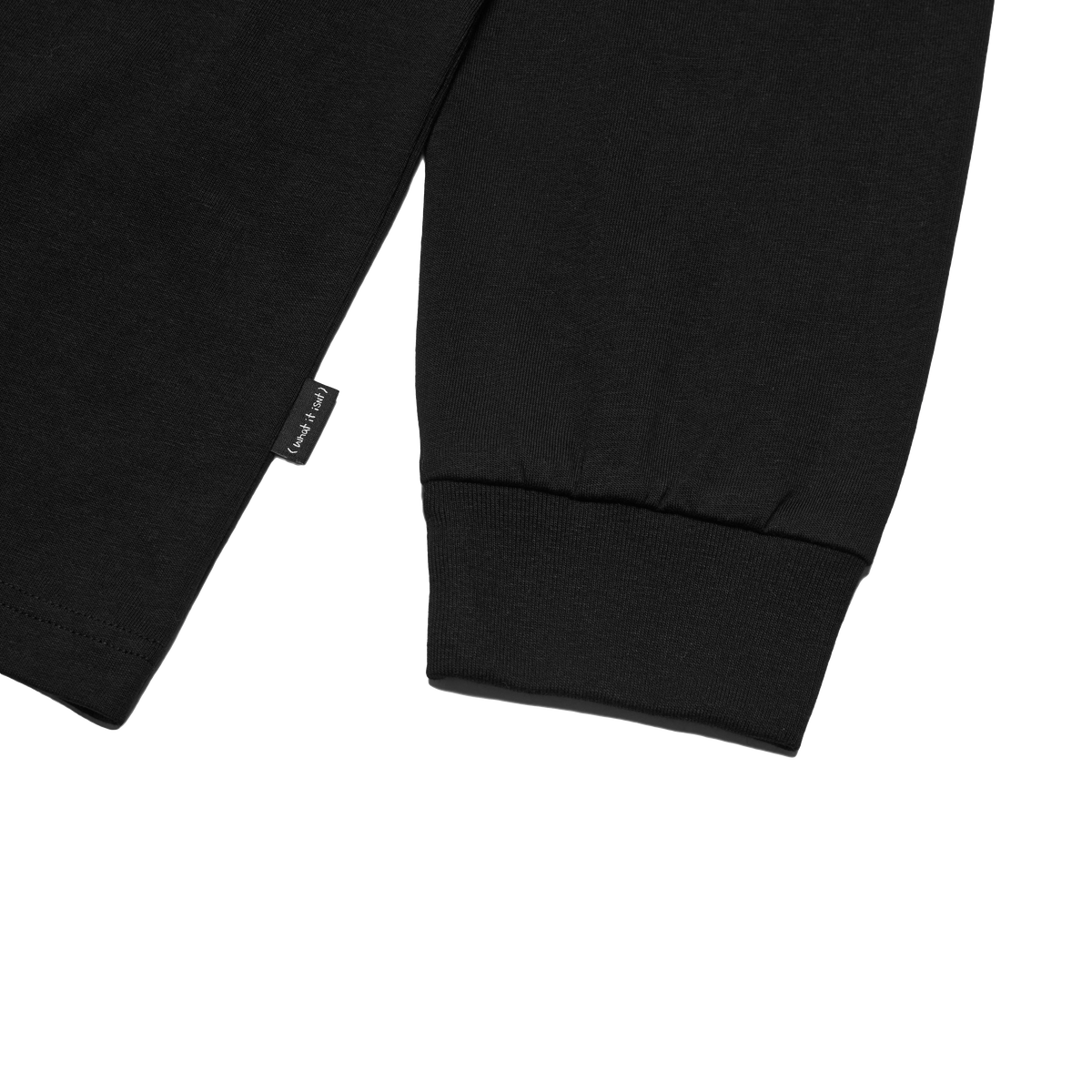 BLACK WII BASIC ANGEL LONG SLEEVE COTTON TEE