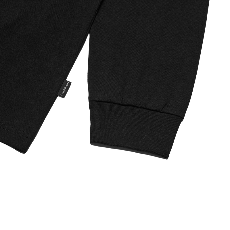 BLACK WII BASIC ANGEL LONG SLEEVE COTTON TEE