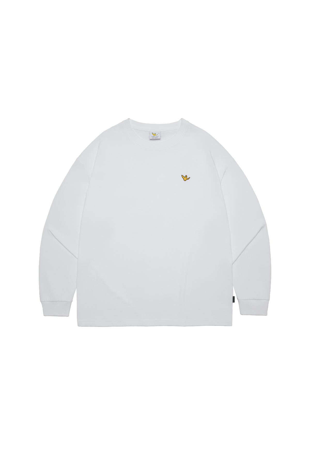WHITE WII BASIC ANGEL LONG SLEEVE COTTON TEE