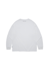 WHITE WII BASIC ANGEL LONG SLEEVE COTTON TEE