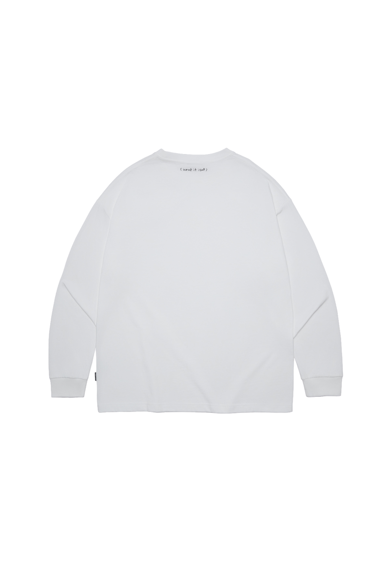 WHITE WII BASIC ANGEL LONG SLEEVE COTTON TEE